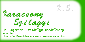 karacsony szilagyi business card